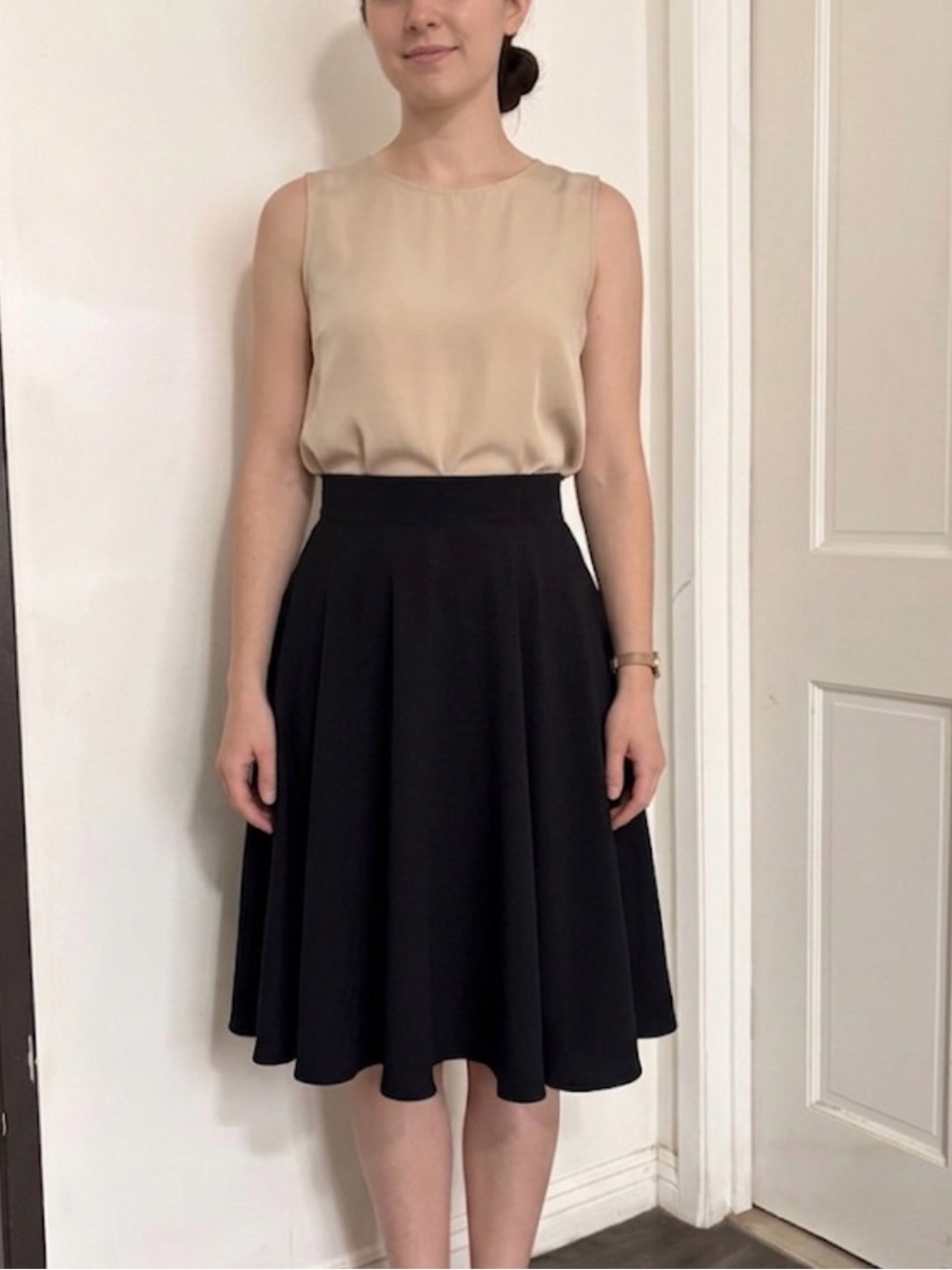 SHEIN Black Circle Skirt with High Waist